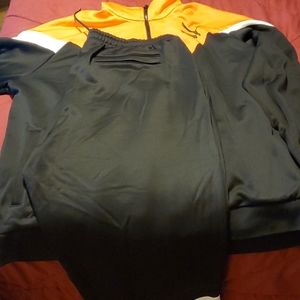 3x orange and black puma joggers